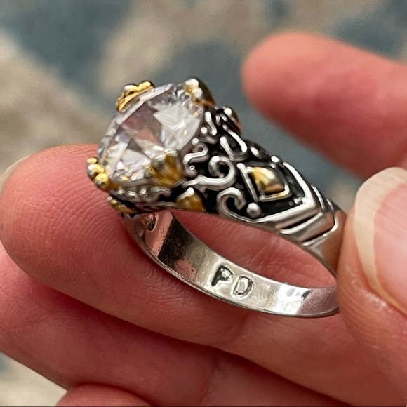 Premier Designs 4Ct CZ gold silver tone ring - Picture 5 of 12